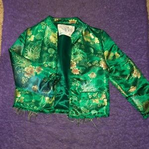 Flower blazer bomber jacket